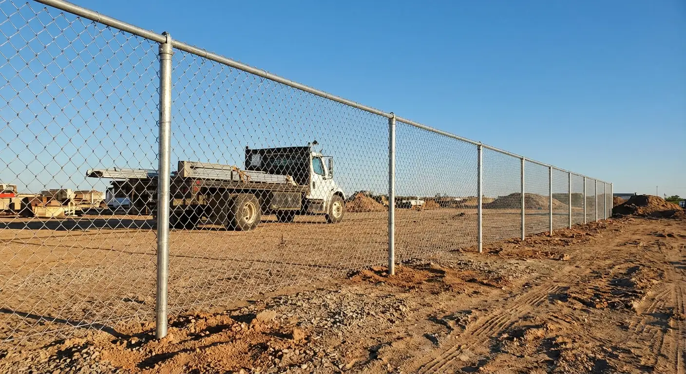 Wind-rated temporary fencing site in Lodi, CA