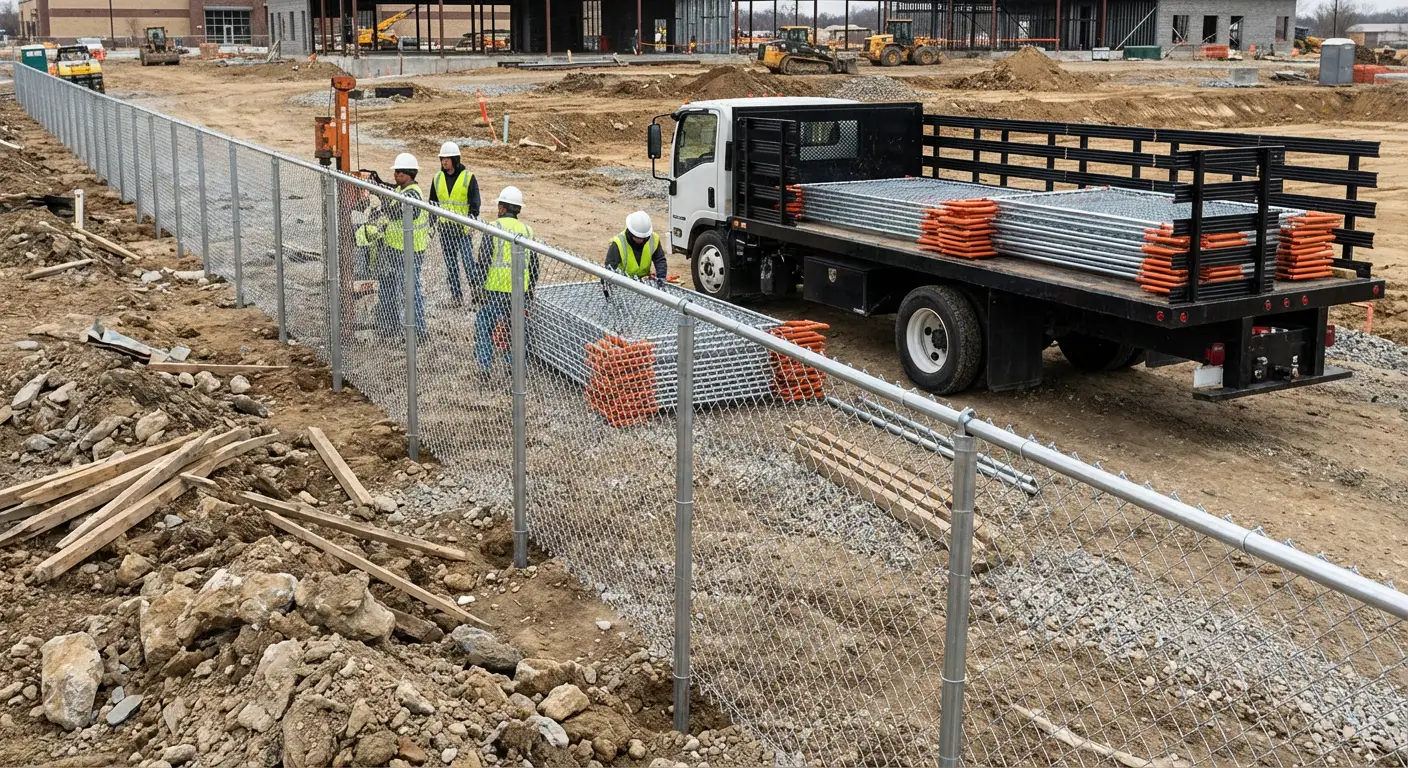 Post-Driven Construction Fence in Lodi, CA