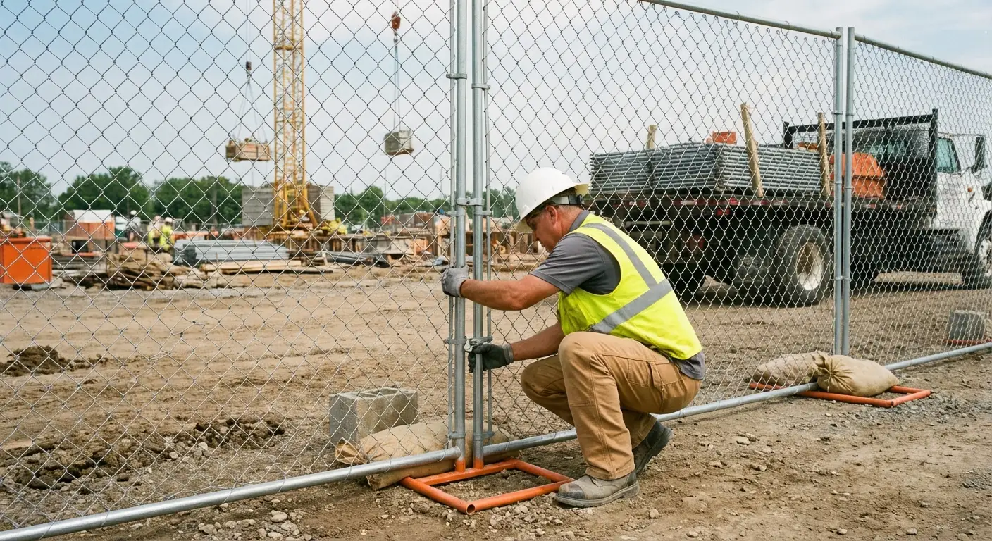 Comparison of professional fencing solutions versus DIY risks on a construction site in Lodi, CA