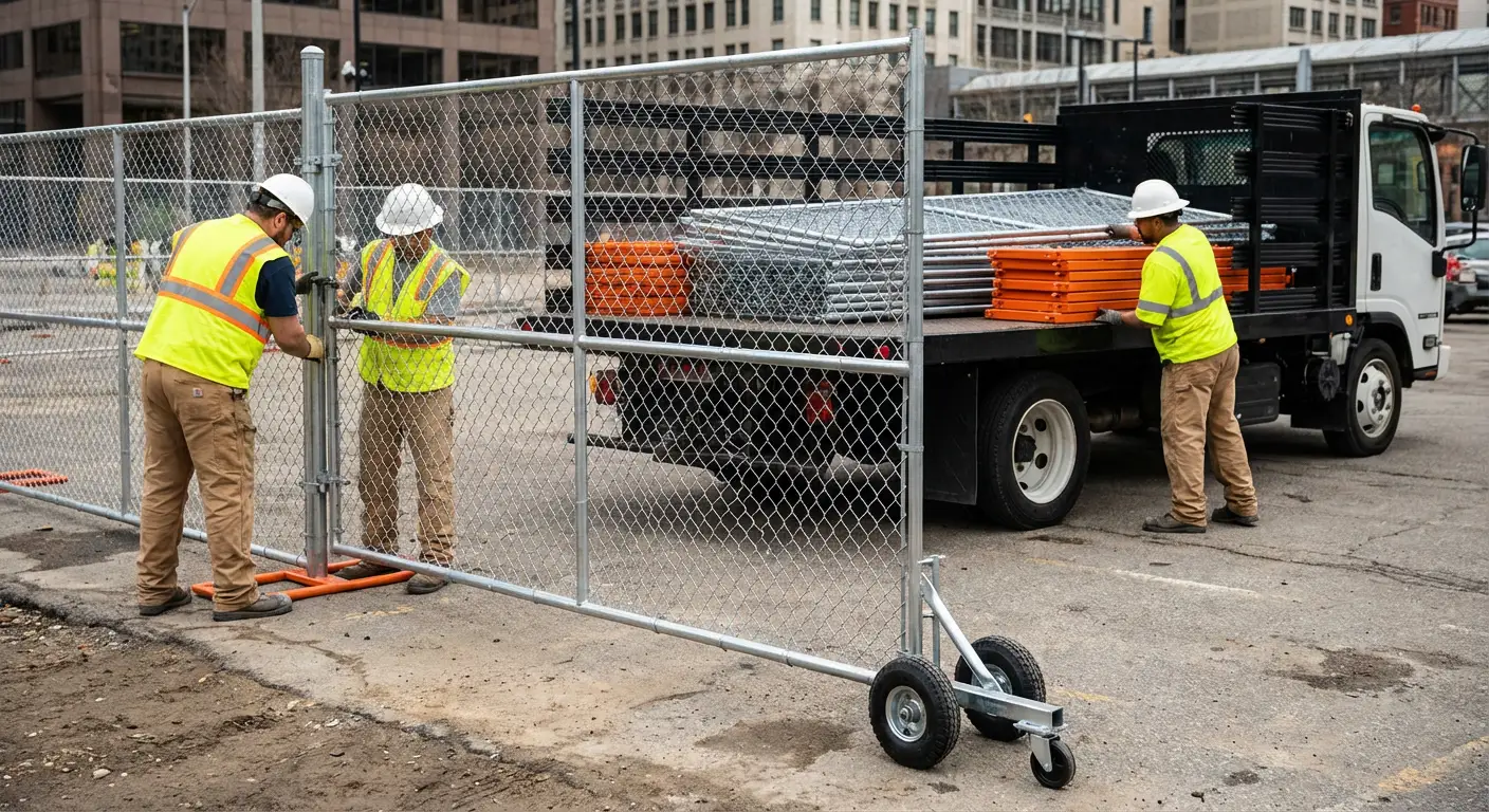 Temporary gate rental installation site in Lodi
