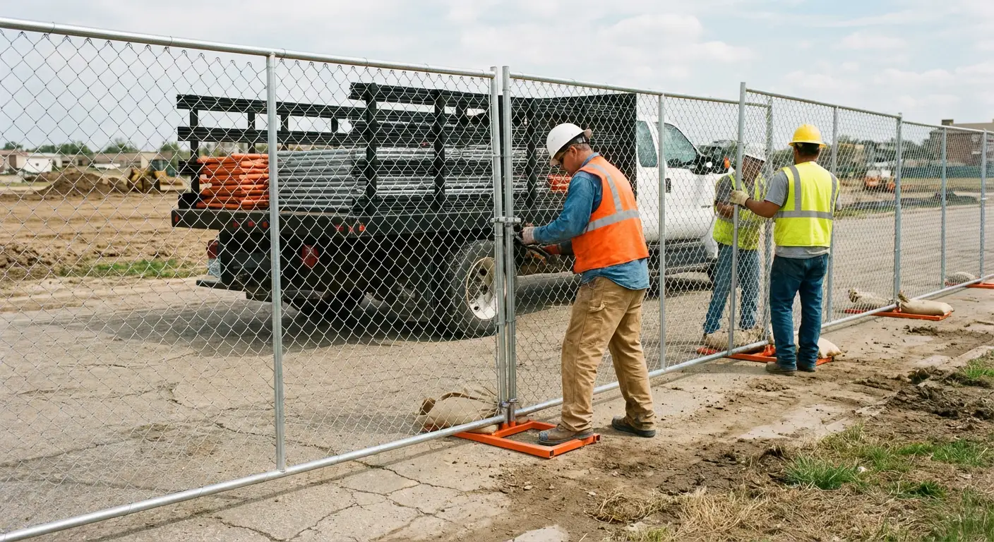 Temporary fencing deployment in Lodi, CA