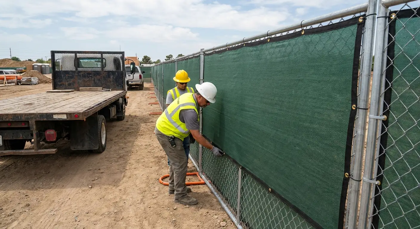 Temporary fence and barricade delivery truck in Lodi, CA