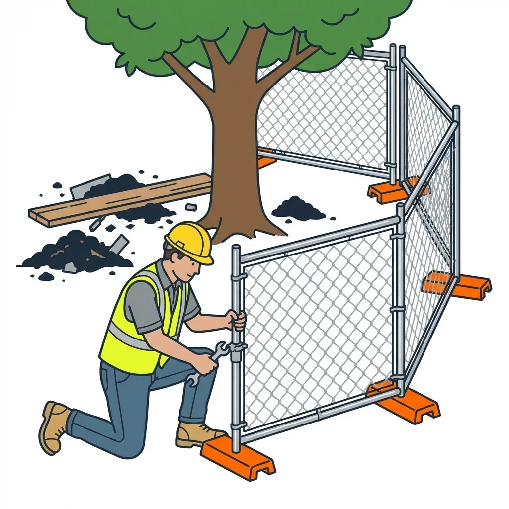Infographic detailing common tree protection violations and prevention in Lodi, CA